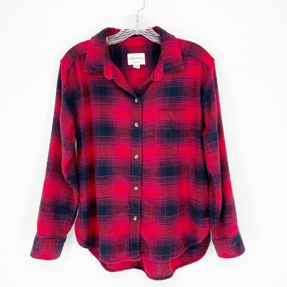 American Eagle Boyfriend Fit Button Down Plaid Shirt Size XS